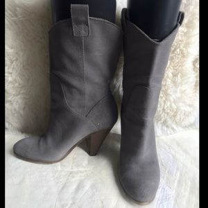 Grey Suede Boots